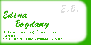 edina bogdany business card